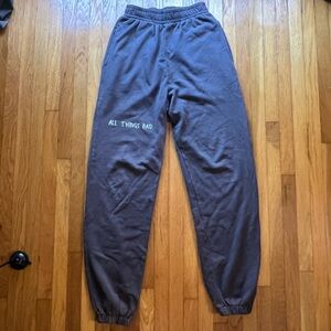 Badkiss Brown Sweatsuit Heavyweight Drop Shoulder Cropped Oversized Hoodie